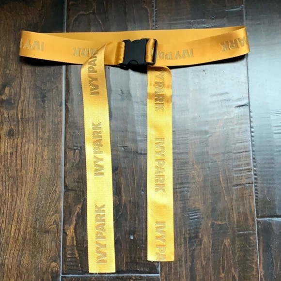 IVY PARK Beyoncé Yellow Logo Tape Buckle Belt NEW - Picture 6 of 8